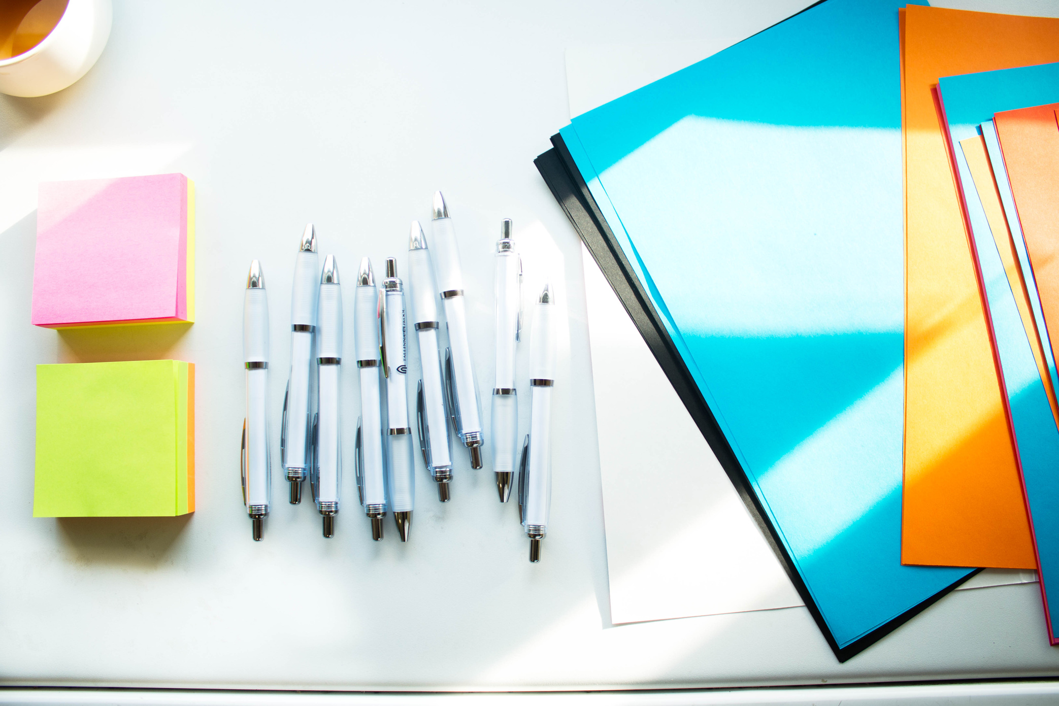 White Click Pens